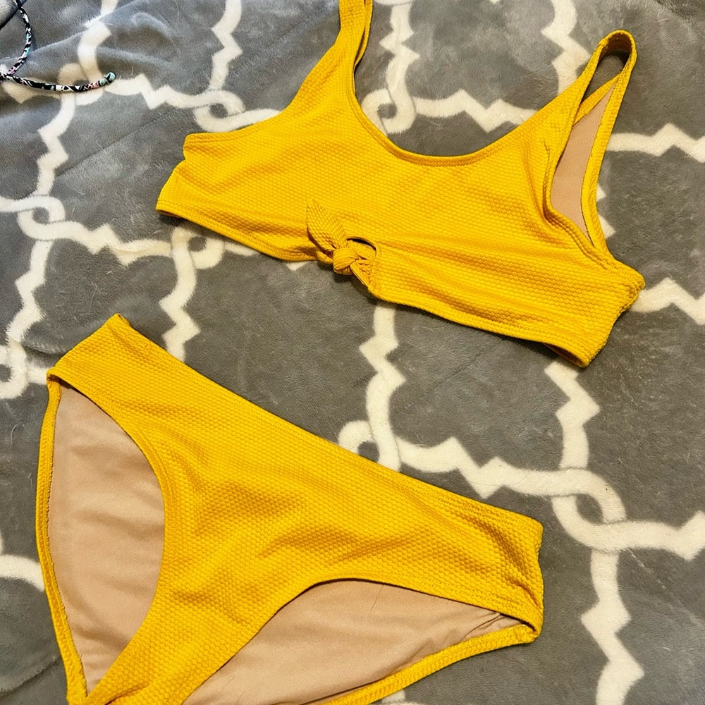 Old Navy Honeycomb Yellow Bikini